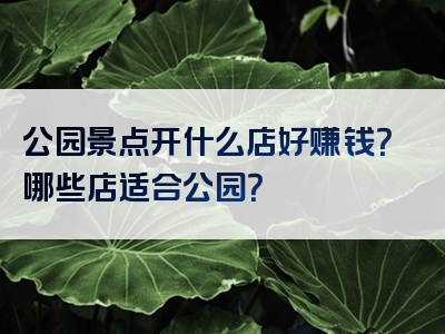 公园景点开什么店好赚钱？哪些店适合公园？