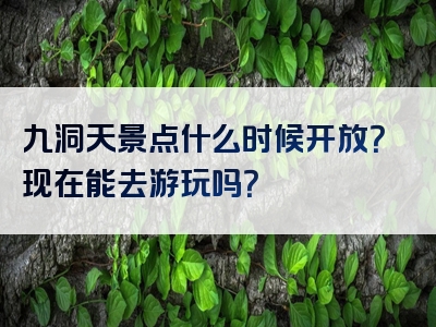 九洞天景点什么时候开放？现在能去游玩吗？