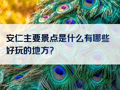 安仁主要景点是什么有哪些好玩的地方？