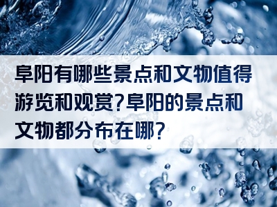 阜阳有哪些景点和文物值得游览和观赏？阜阳的景点和文物都分布在哪？