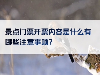 景点门票开票内容是什么有哪些注意事项？