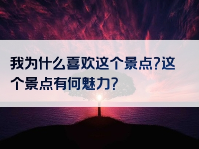 我为什么喜欢这个景点？这个景点有何魅力？