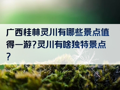 广西桂林灵川有哪些景点值得一游？灵川有啥独特景点？