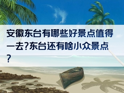 安徽东台有哪些好景点值得一去？东台还有啥小众景点？