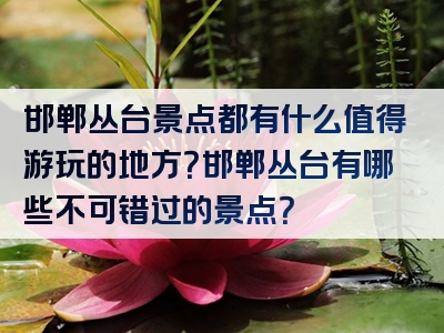 邯郸丛台景点都有什么值得游玩的地方？邯郸丛台有哪些不可错过的景点？