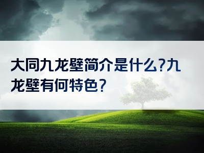 大同九龙壁简介是什么？九龙壁有何特色？