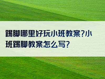 踢脚哪里好玩小班教案？小班踢脚教案怎么写？