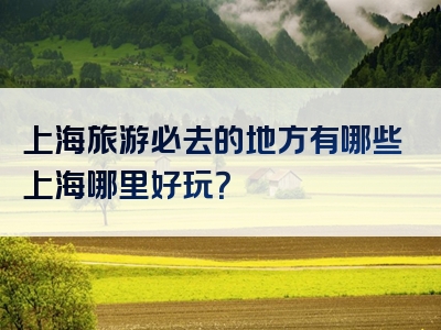 上海旅游必去的地方有哪些上海哪里好玩？