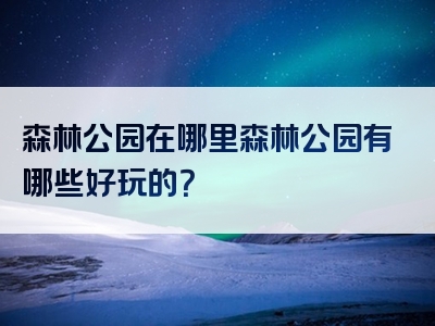 森林公园在哪里森林公园有哪些好玩的？