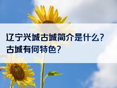 辽宁兴城古城简介是什么？古城有何特色？