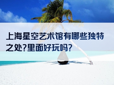 上海星空艺术馆有哪些独特之处？里面好玩吗？