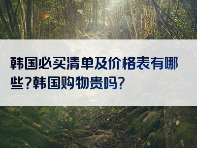 韩国必买清单及价格表有哪些？韩国购物贵吗？