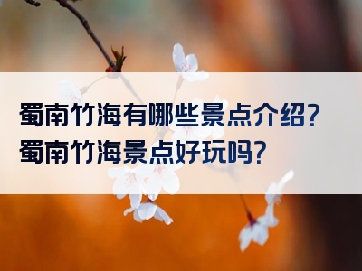 蜀南竹海有哪些景点介绍？蜀南竹海景点好玩吗？