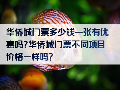 华侨城门票多少钱一张有优惠吗？华侨城门票不同项目价格一样吗？