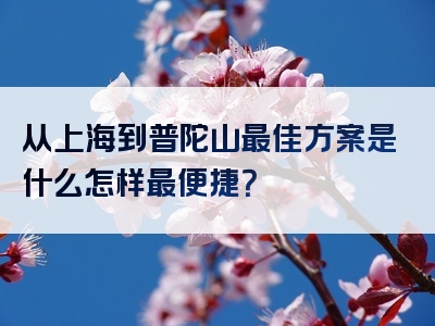 从上海到普陀山最佳方案是什么怎样最便捷？