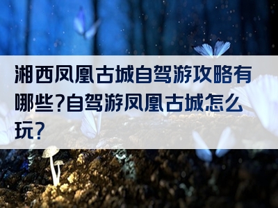 湘西凤凰古城自驾游攻略有哪些？自驾游凤凰古城怎么玩？