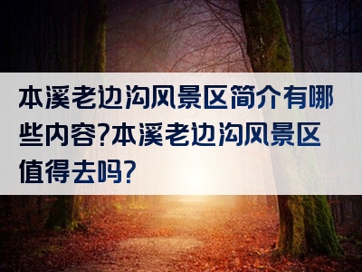 本溪老边沟风景区简介有哪些内容？本溪老边沟风景区值得去吗？