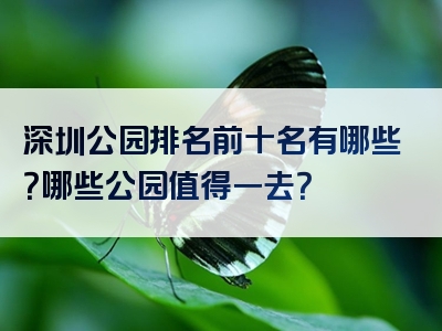 深圳公园排名前十名有哪些？哪些公园值得一去？
