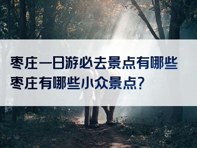 枣庄一日游必去景点有哪些枣庄有哪些小众景点？