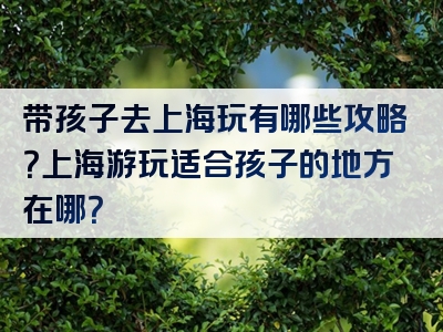 带孩子去上海玩有哪些攻略？上海游玩适合孩子的地方在哪？