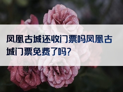 凤凰古城还收门票吗凤凰古城门票免费了吗？