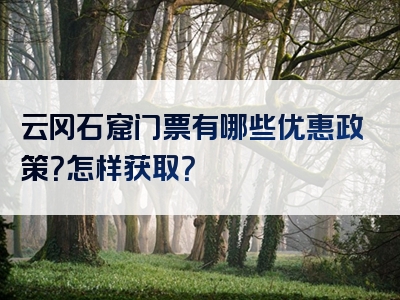 云冈石窟门票有哪些优惠政策？怎样获取？