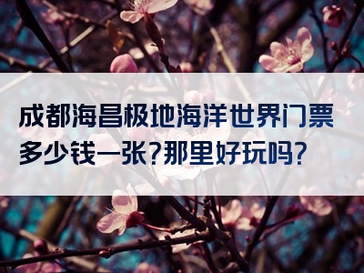 成都海昌极地海洋世界门票多少钱一张？那里好玩吗？