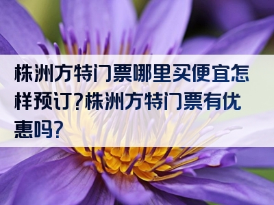 株洲方特门票哪里买便宜怎样预订？株洲方特门票有优惠吗？