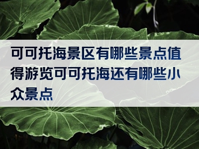 可可托海景区有哪些景点值得游览可可托海还有哪些小众景点