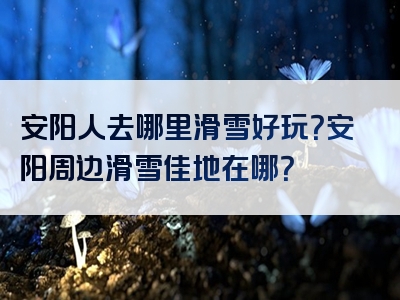 安阳人去哪里滑雪好玩？安阳周边滑雪佳地在哪？