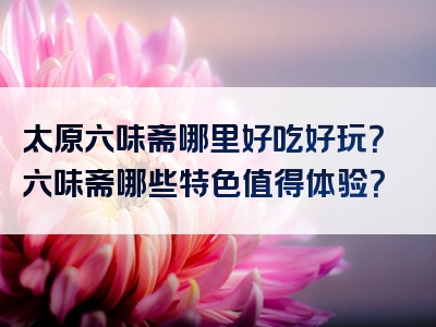 太原六味斋哪里好吃好玩？六味斋哪些特色值得体验？