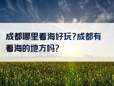 成都哪里看海好玩？成都有看海的地方吗？