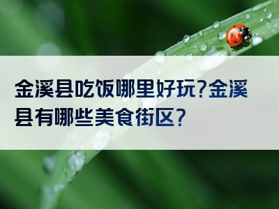 金溪县吃饭哪里好玩？金溪县有哪些美食街区？