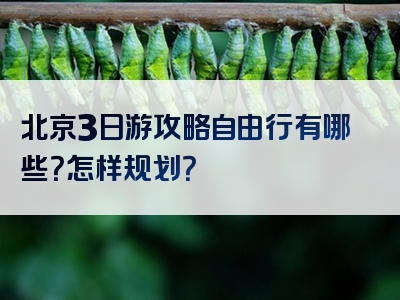 北京3日游攻略自由行有哪些？怎样规划？