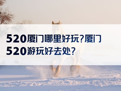 520厦门哪里好玩？厦门520游玩好去处？