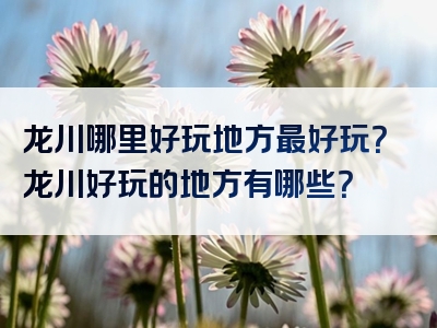 龙川哪里好玩地方最好玩？龙川好玩的地方有哪些？