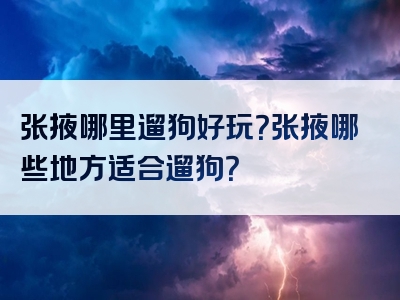 张掖哪里遛狗好玩？张掖哪些地方适合遛狗？