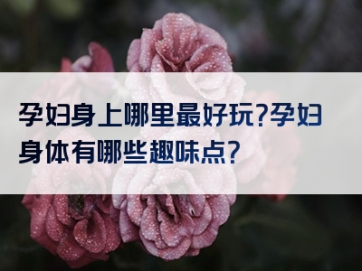 孕妇身上哪里最好玩？孕妇身体有哪些趣味点？