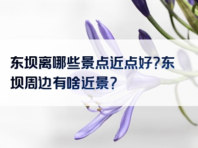 东坝离哪些景点近点好？东坝周边有啥近景？