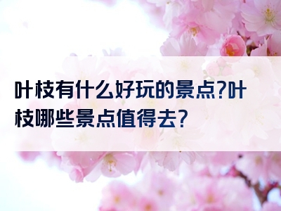 叶枝有什么好玩的景点？叶枝哪些景点值得去？