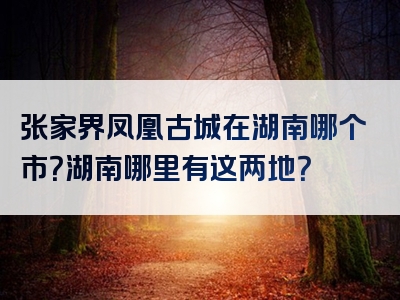 张家界凤凰古城在湖南哪个市？湖南哪里有这两地？