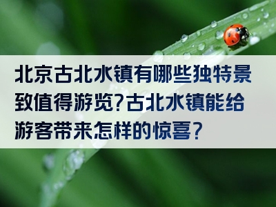 北京古北水镇有哪些独特景致值得游览？古北水镇能给游客带来怎样的惊喜？