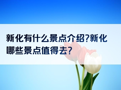 新化有什么景点介绍？新化哪些景点值得去？