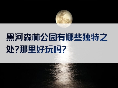 黑河森林公园有哪些独特之处？那里好玩吗？