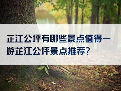 芷江公坪有哪些景点值得一游芷江公坪景点推荐？