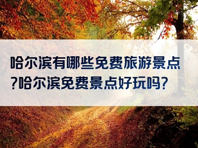 哈尔滨有哪些免费旅游景点？哈尔滨免费景点好玩吗？