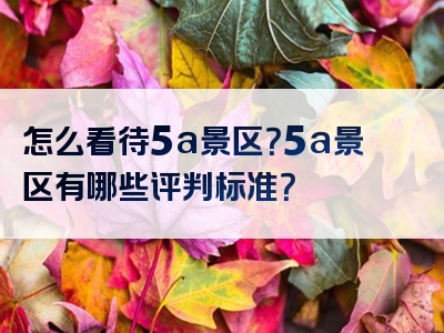 怎么看待5a景区？5a景区有哪些评判标准？