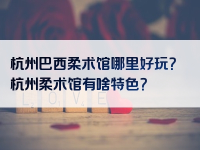 杭州巴西柔术馆哪里好玩？杭州柔术馆有啥特色？