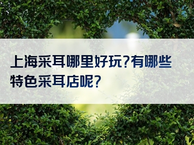 上海采耳哪里好玩？有哪些特色采耳店呢？