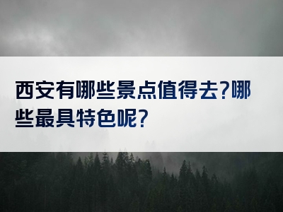 西安有哪些景点值得去？哪些最具特色呢？